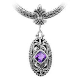 SP-2389-AM Sterling Silver Pendant With Amethyst Q. Jewelry Bali Designs Inc